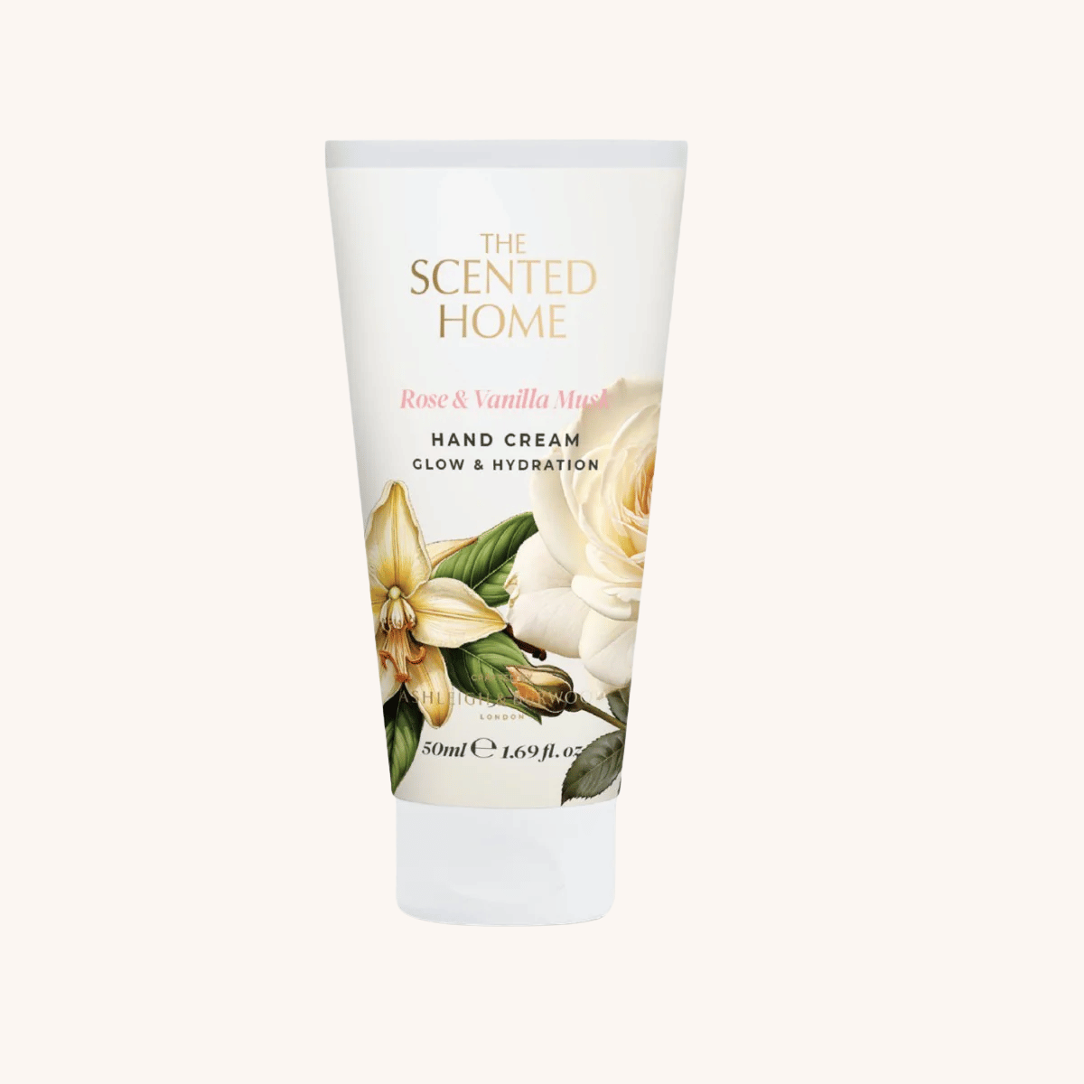 Rose & Vanilla Musk Hand Cream on a white background
