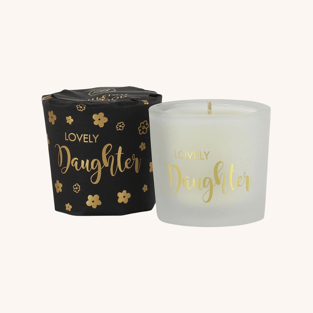 Say it with Scent Candle Lovely Daughter on a white background