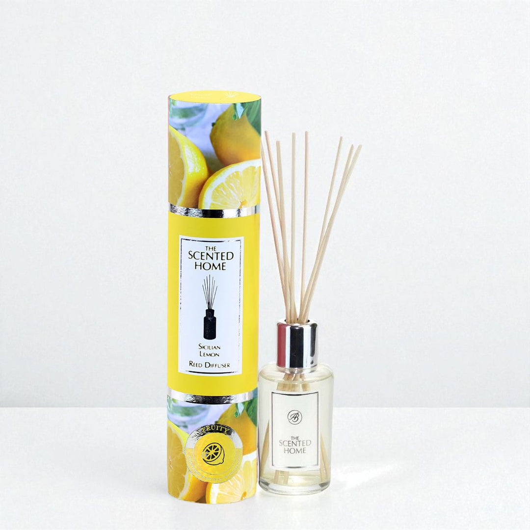 Sicilian Lemon Reed Diffuser against a white neutral background