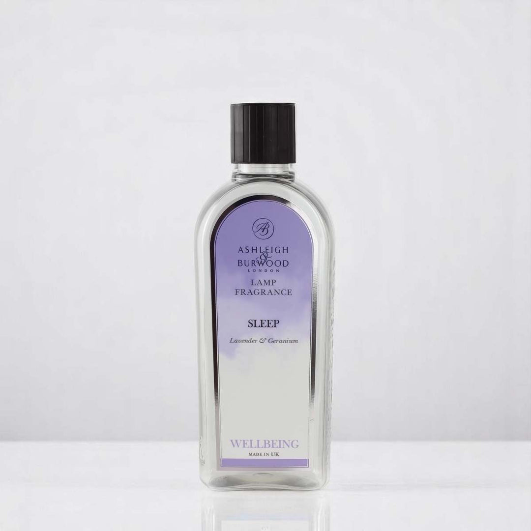 A bottle of Sleep Lamp Fragrance against a white neutral background