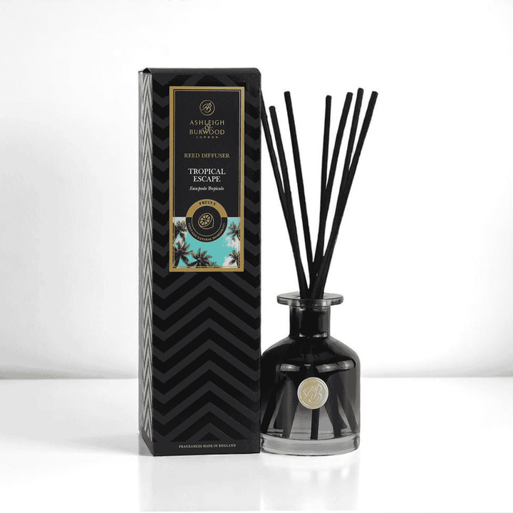 Tropical Escape Signature Reed Diffuser against a white neutral background