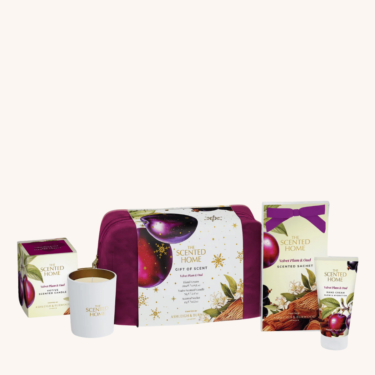 Velvet Plum and Oud Gift Bag on white background
