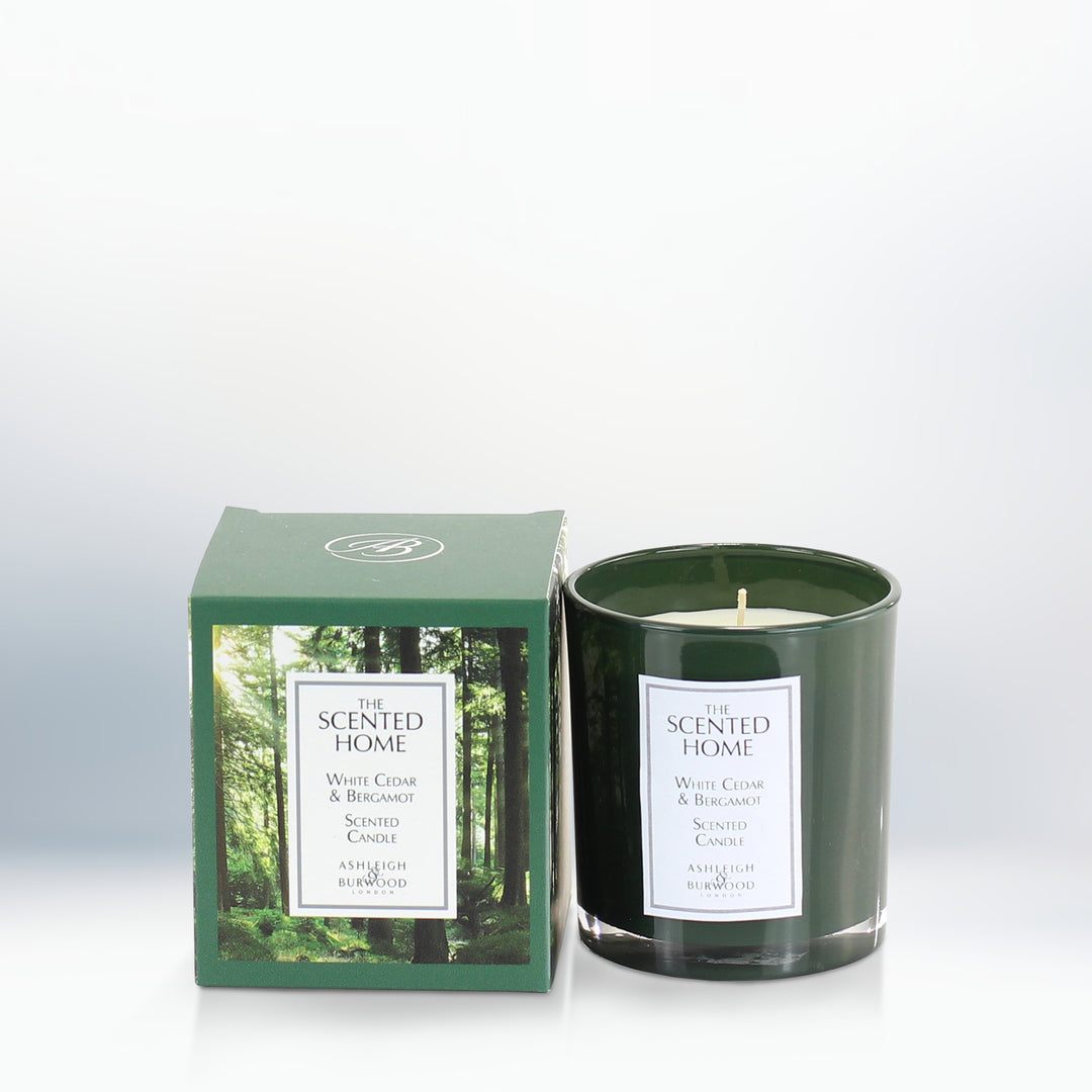 White Cedar & Bergamot Scented Jar Candle