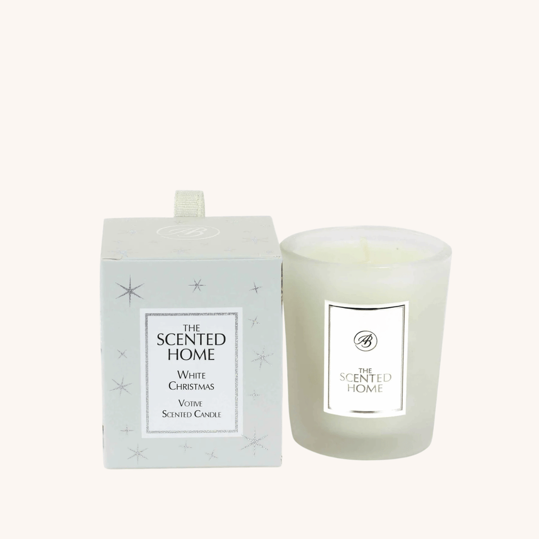 White Christmas Scented Jar Candle on a white background