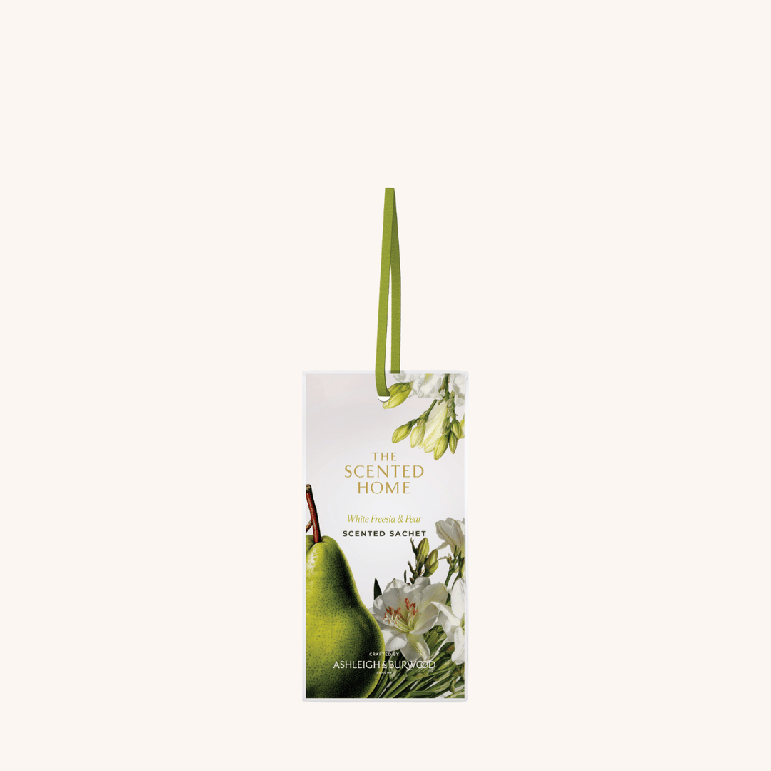 White Freesia & Pear Scented Sachet on a white background
