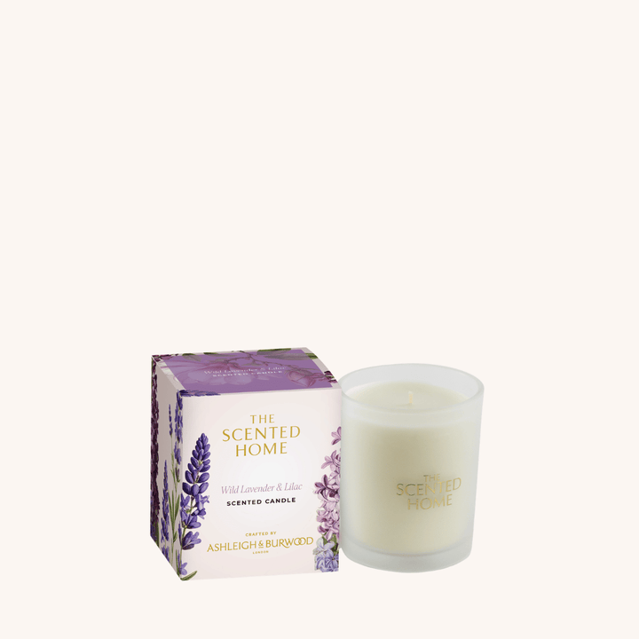 Wild Lavender &amp; Lilac Scented Jar Candle on a white background
