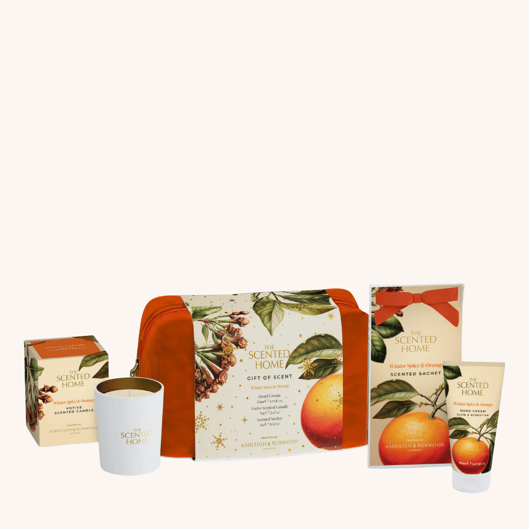 Winter Spice & Orange Home & Body Gift Set on a white background