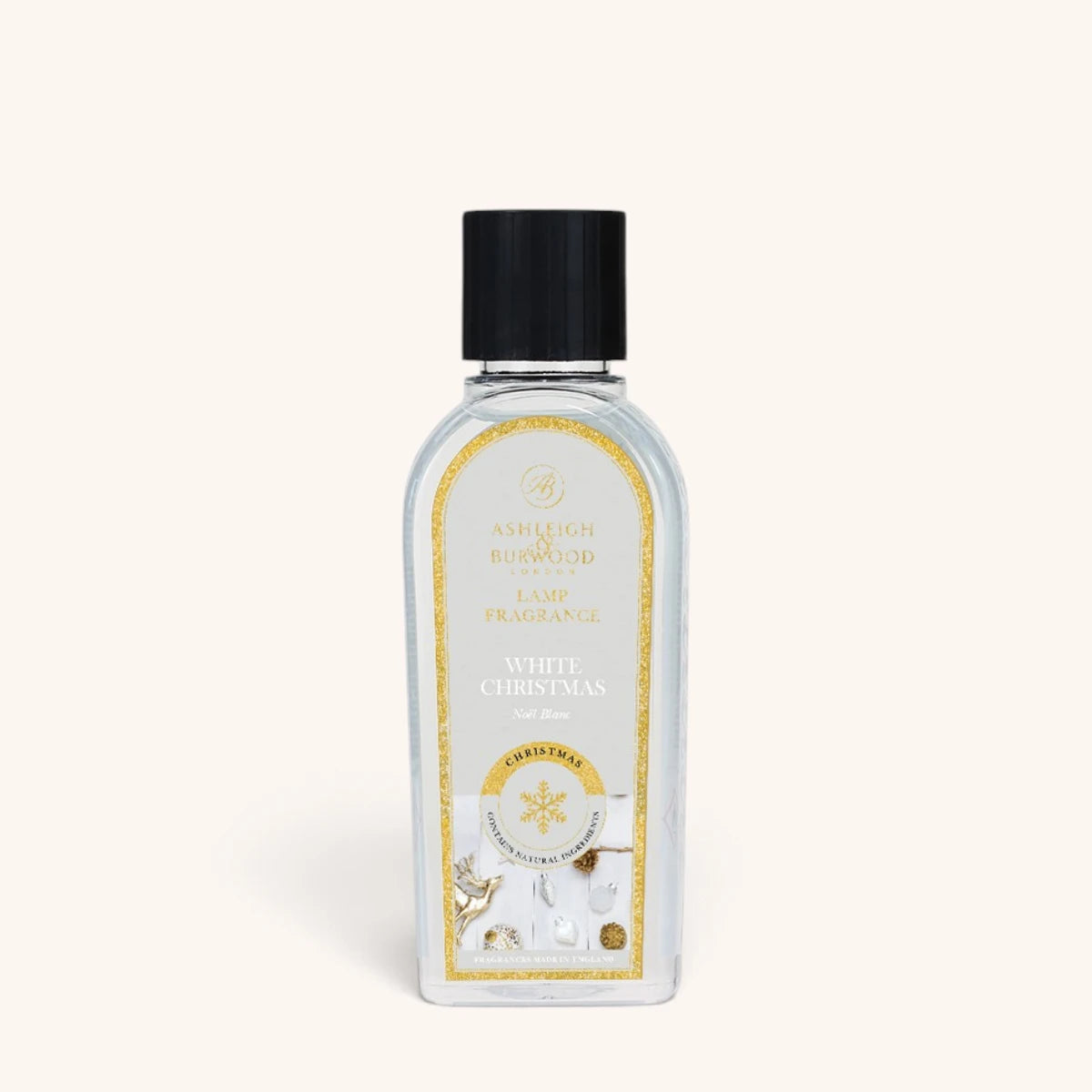 White Christmas Lamp Fragrance against a plain coloured background