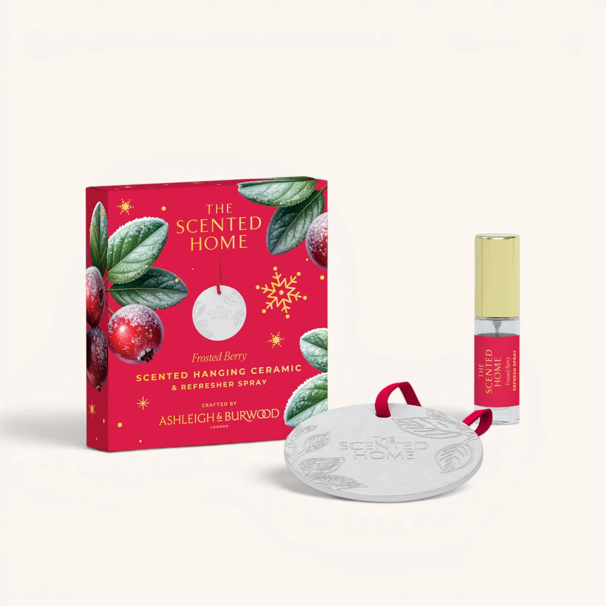 Frosted Berry Scented Hanging Ceramic & Refresher Spray